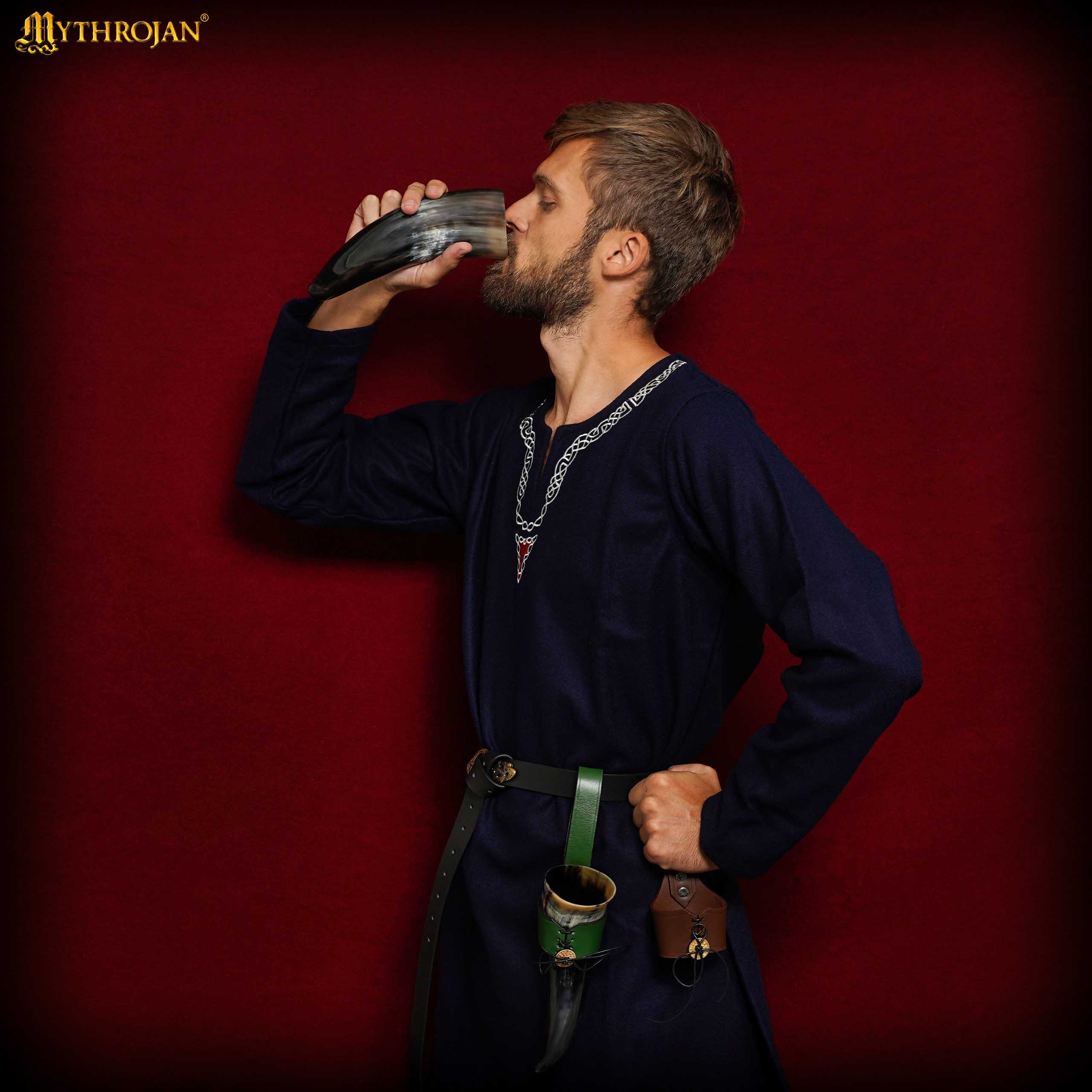 Viking Driking Horn with Leather Holder-300645 1 Viking Drinking Horn