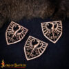 13th Century Antique Bronze Heraldic Eagle Shield Brooch-26432BZAT-3Pcs Lost Wax Cast