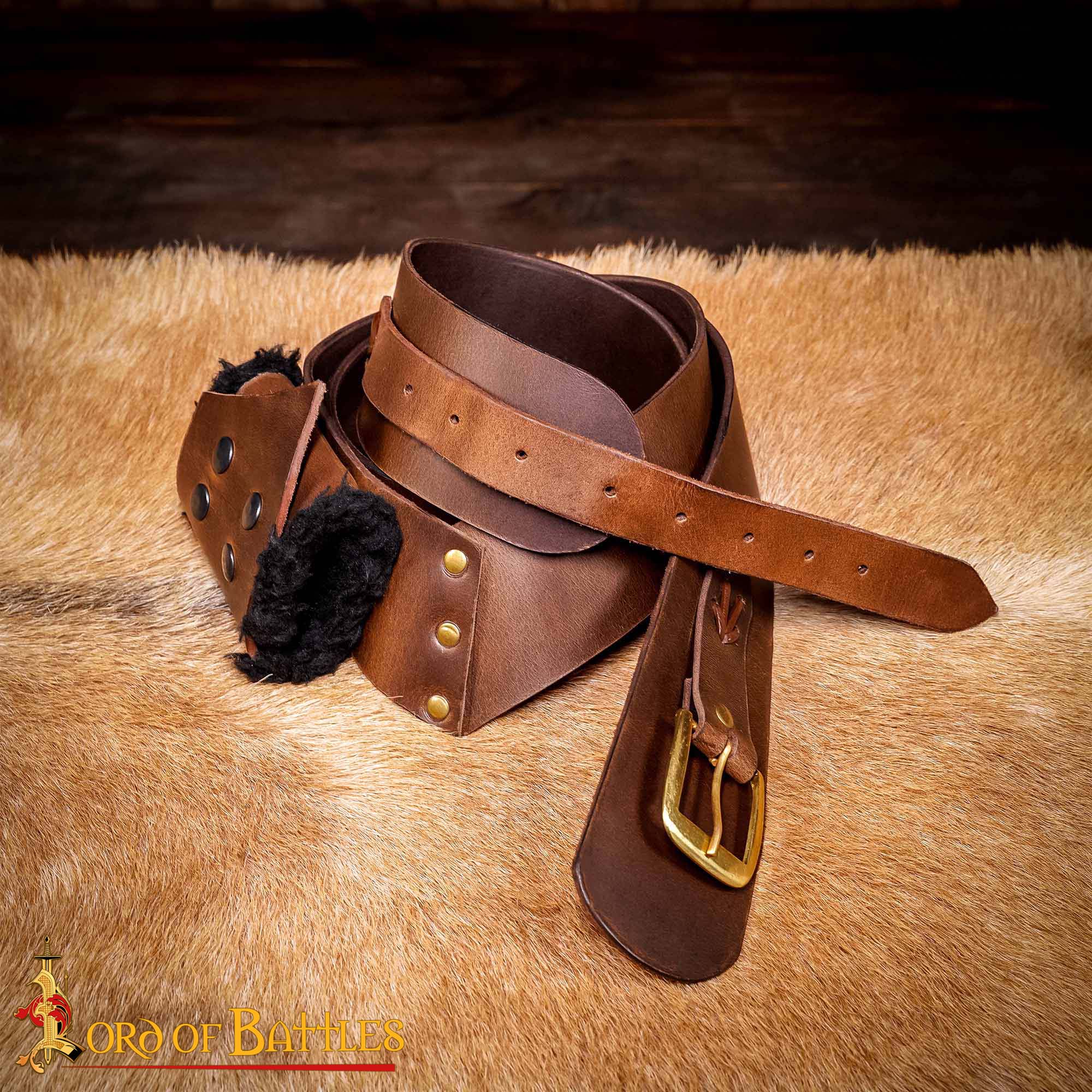 14th Century Leather Baldric with Brass Buckle-6401CBR Baldric Baldric