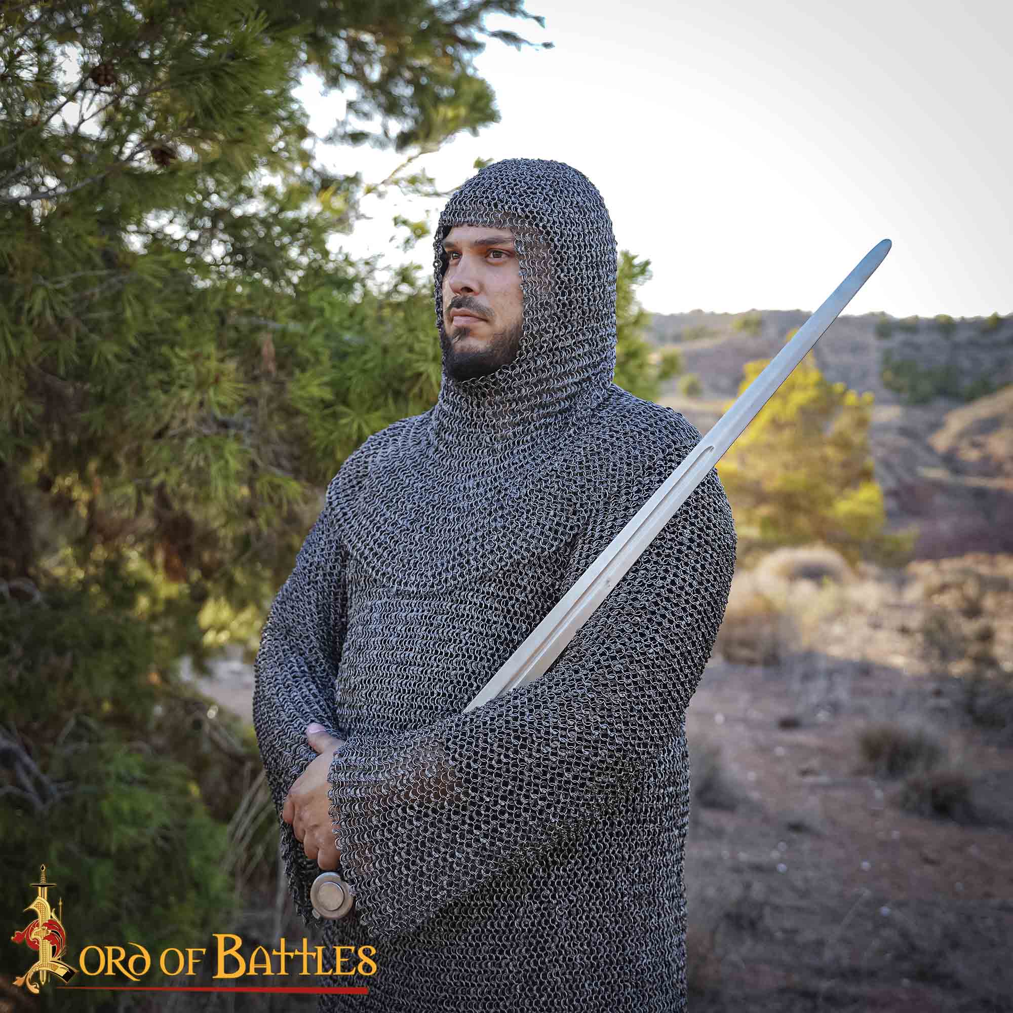 Coif Round Ring Round Riveted 8mm18g-355N 5 Chain Mail Coif