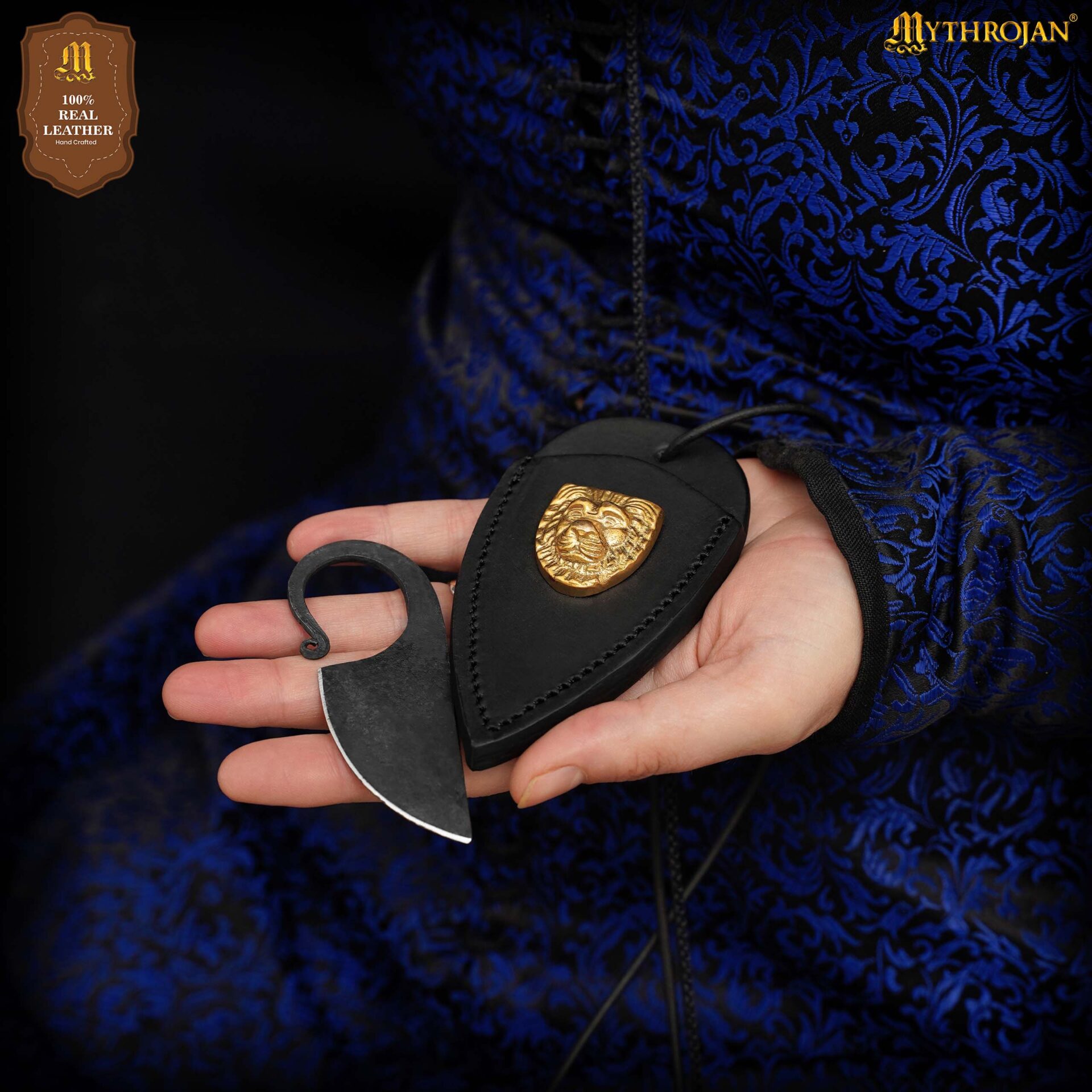 Hand Forged Necklace Knife WIth Leather Sheath-300754 Celtic Ring Knife