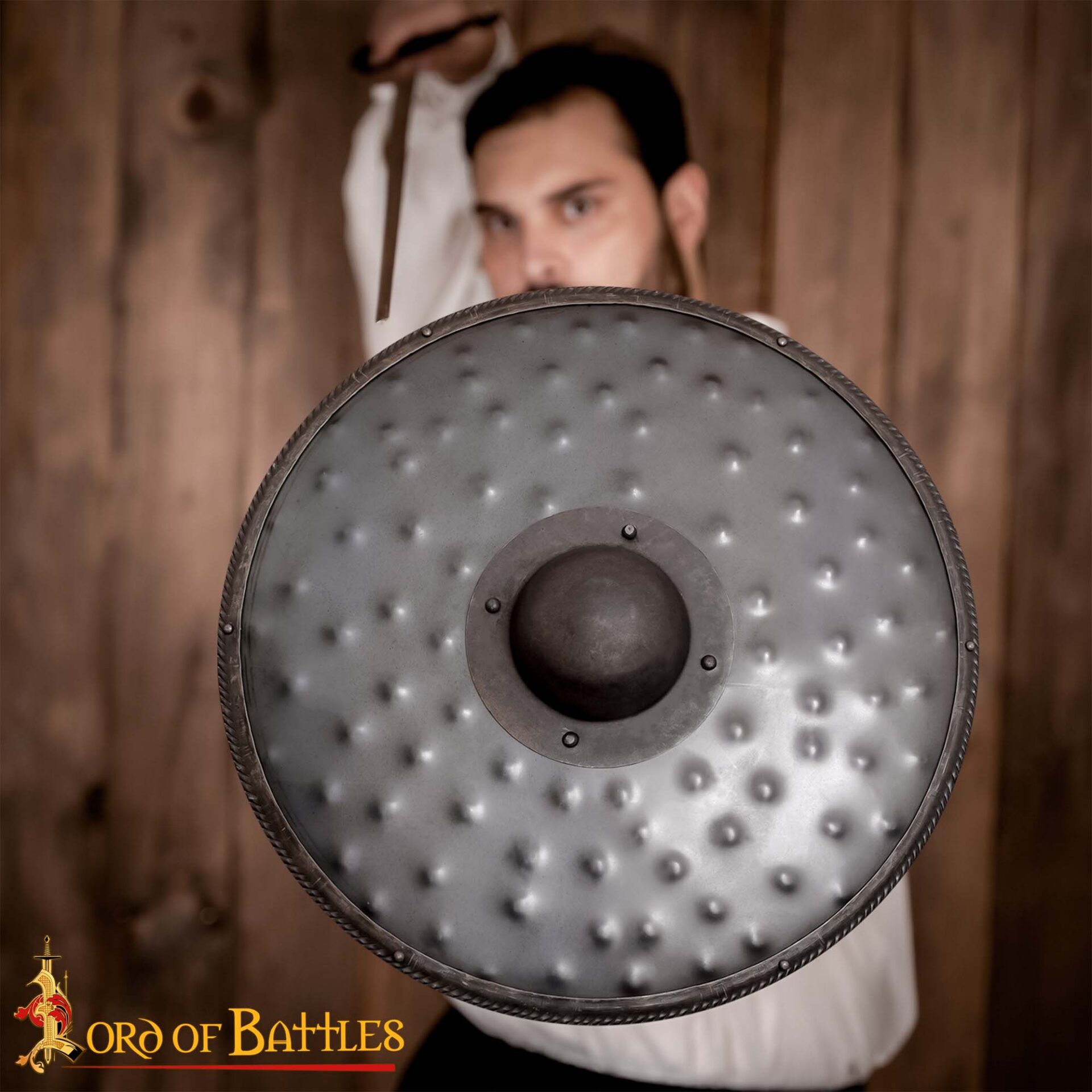 Handforged Hammered Shield Umbo-25175 1 Fantasy Barbarian Shield