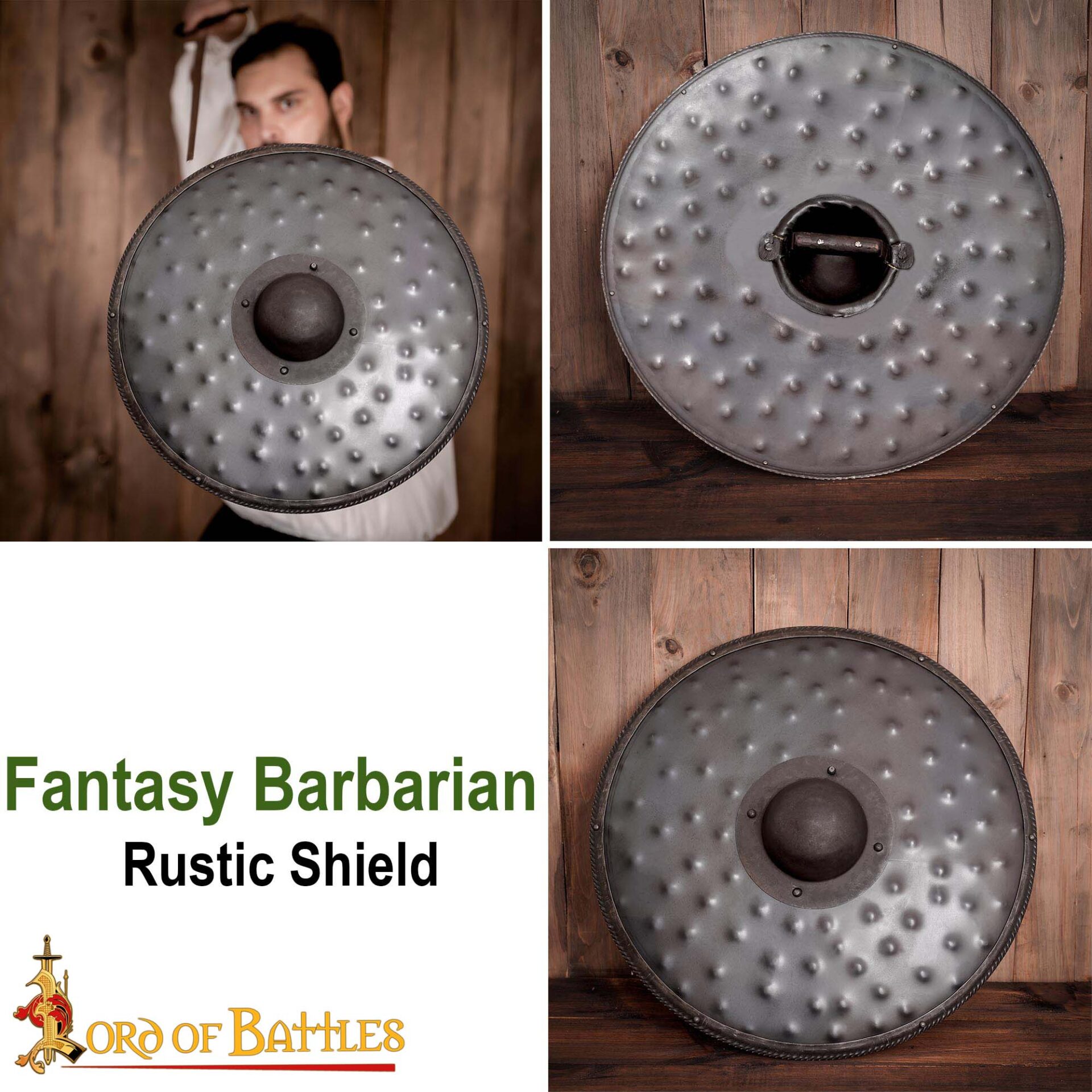 Handforged Hammered Shield Umbo-25175 5 Fantasy Barbarian Shield