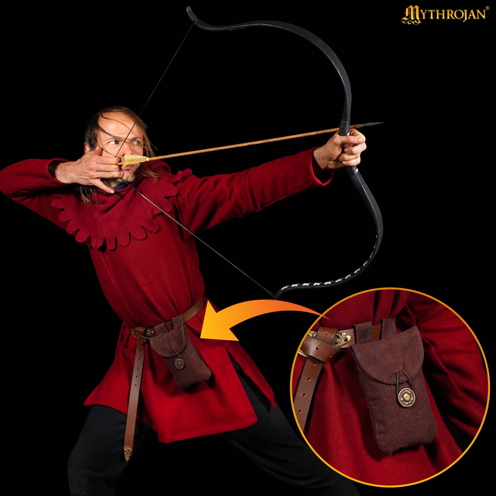 Medieval Canvas Belt Pouch Authentic Handcrafted Coin & Utility Purse-300780BR 1 Pouch