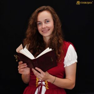 Medieval Leather Journal with lock and mermaid design