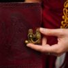 Medieval Leather Journal with lock and mermaid design