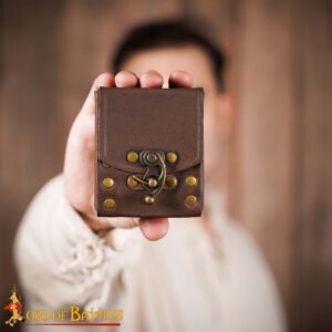 Medieval leather pouch-25864CBR 5 Leather Belt Pouch