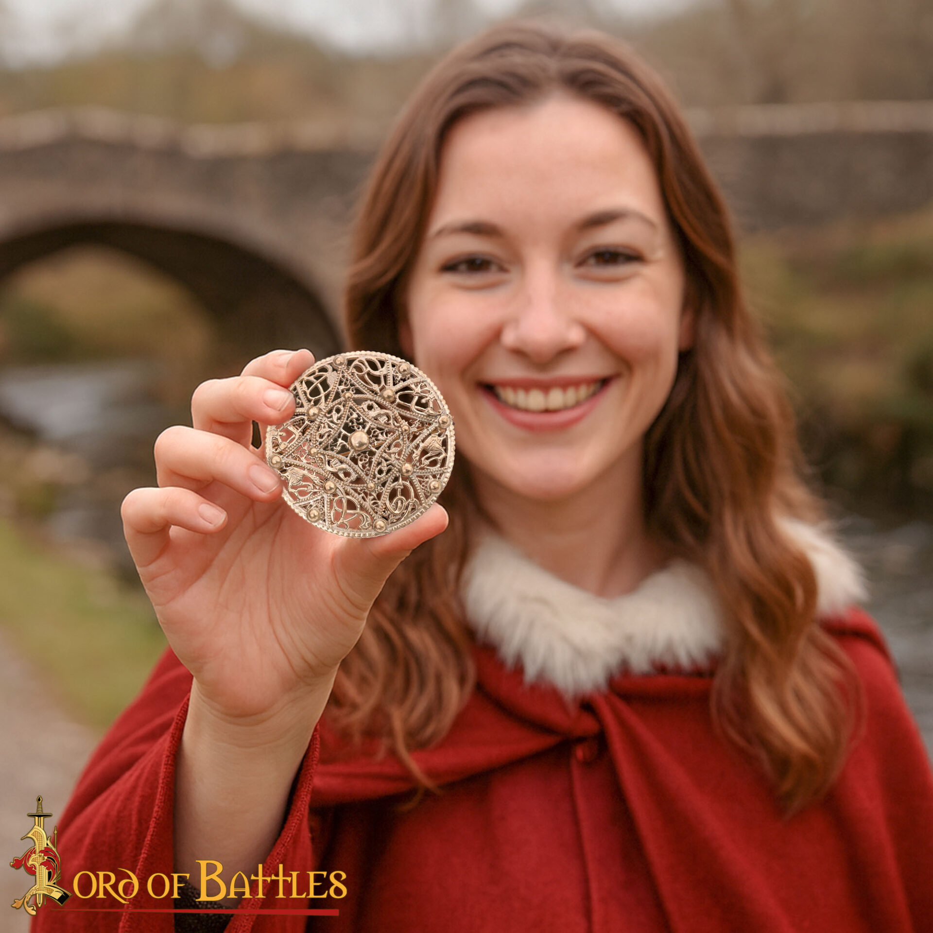 Round Disc Brooch