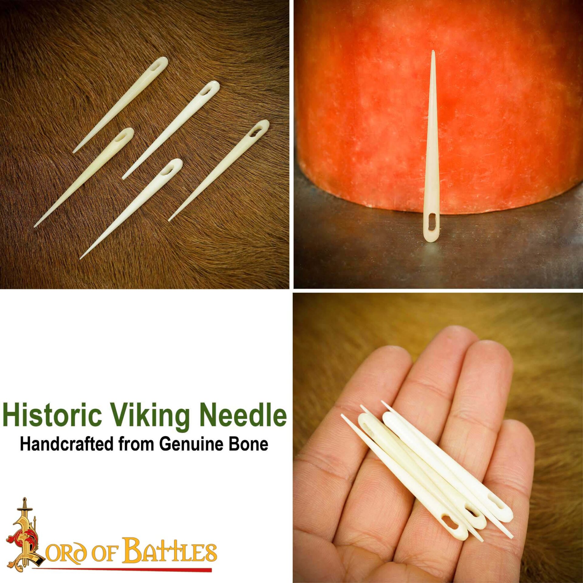 Viking Bone Sewing Needles-60676-5Pcs 6 Viking Sewing Needles