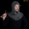 stainless steel butted 10mm 16g coif V face-300966 Chainmail Coif