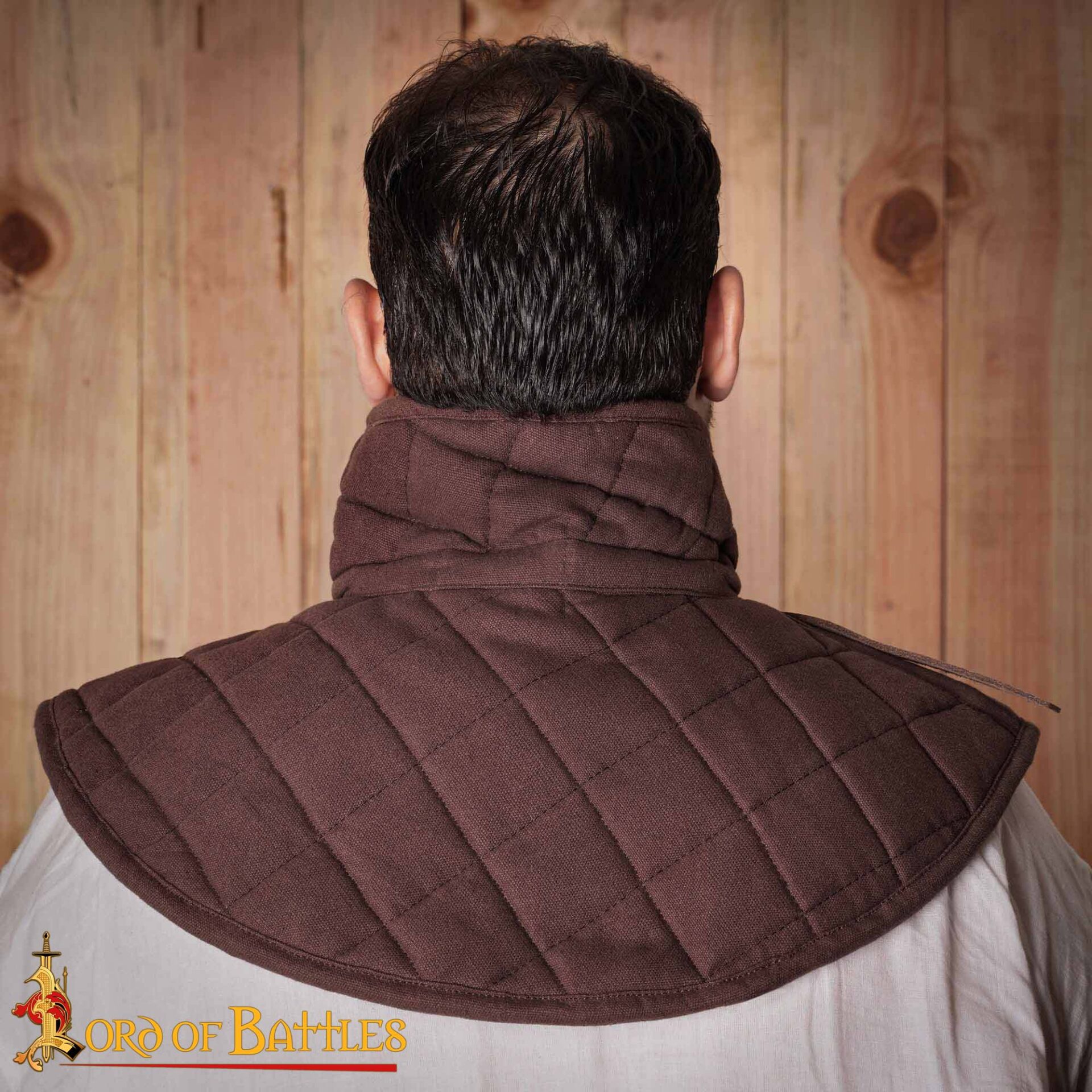 14th Century Quilted Arming Collar with Buckle Closure-7201BR 4 Arming Collar