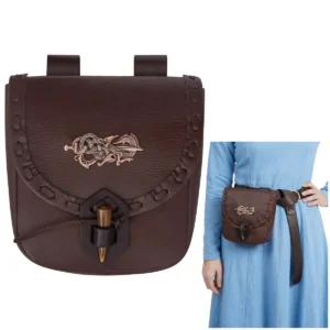 Mythrojan Belt Pouch Viking Leather Belt Bag Medieval Belt Bag Renaissance Costume Accessories LARP Waist Bag