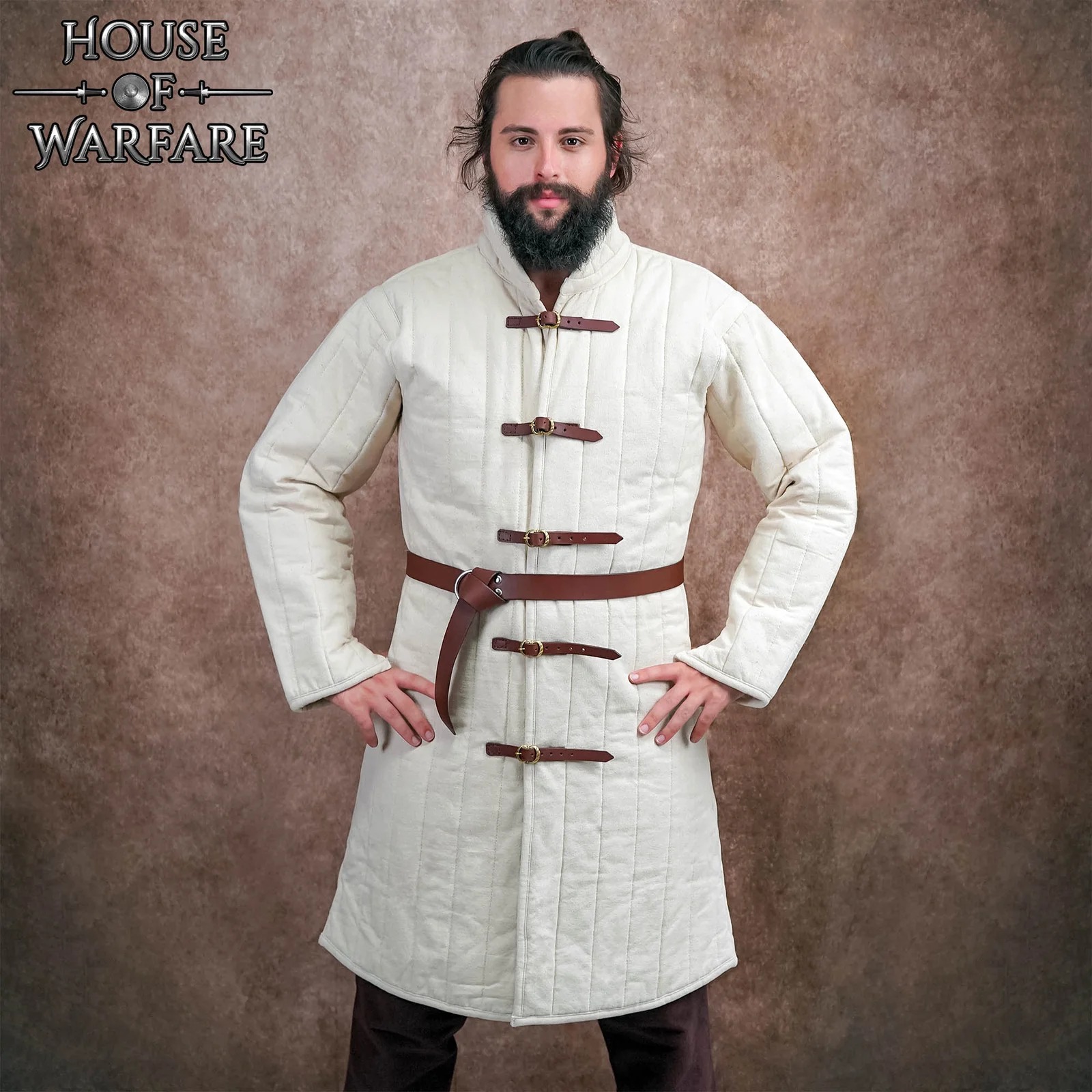 Medieval Buckled Padded Canvas Gambeson
