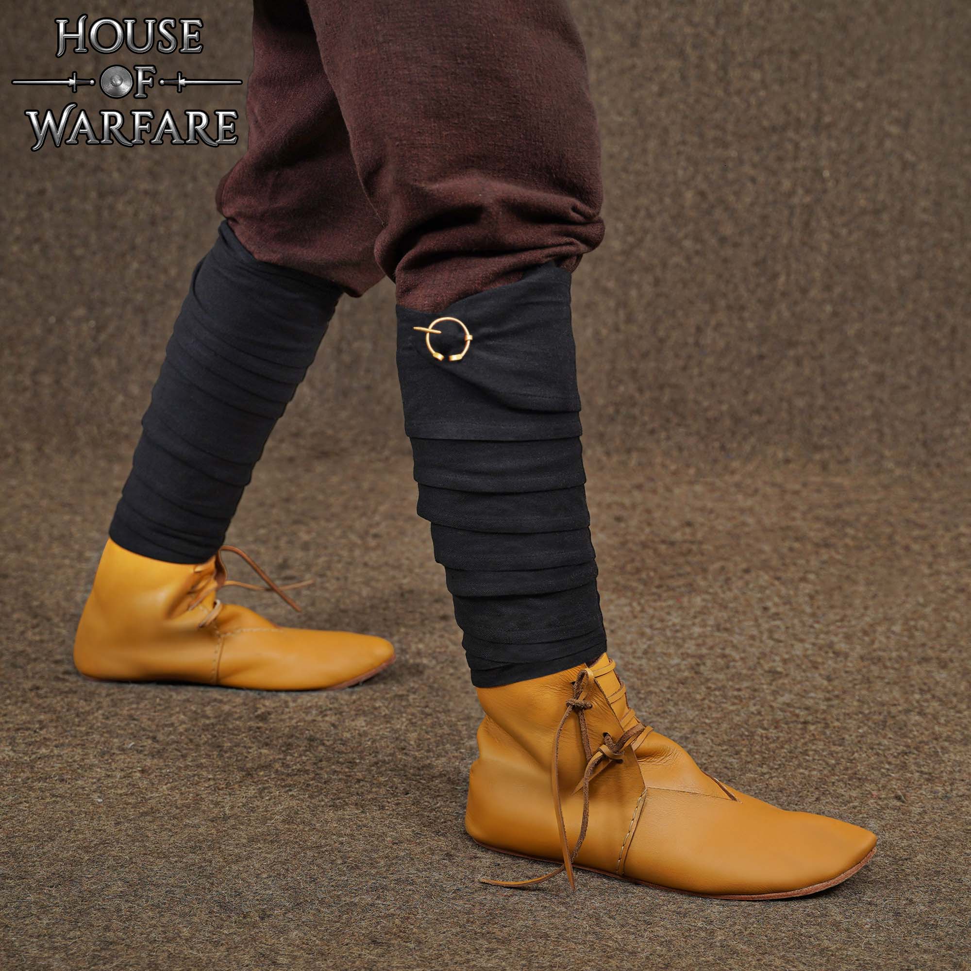 Handcrafted Canvas Leg Wraps Pair with Brass Pin-701715BK 1 Leg Wraps