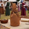 Medieval Drawstring Suede leather Belt Pouch-6727BR Pouch