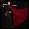 Medieval Hooded Cape Cotton Cloak-300981RD Medieval Hooded Cape
