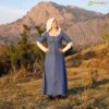 Medieval Lady Dress Half Sleeve Front Laced Gown - 301134LBL-M Medieval Lady Dress