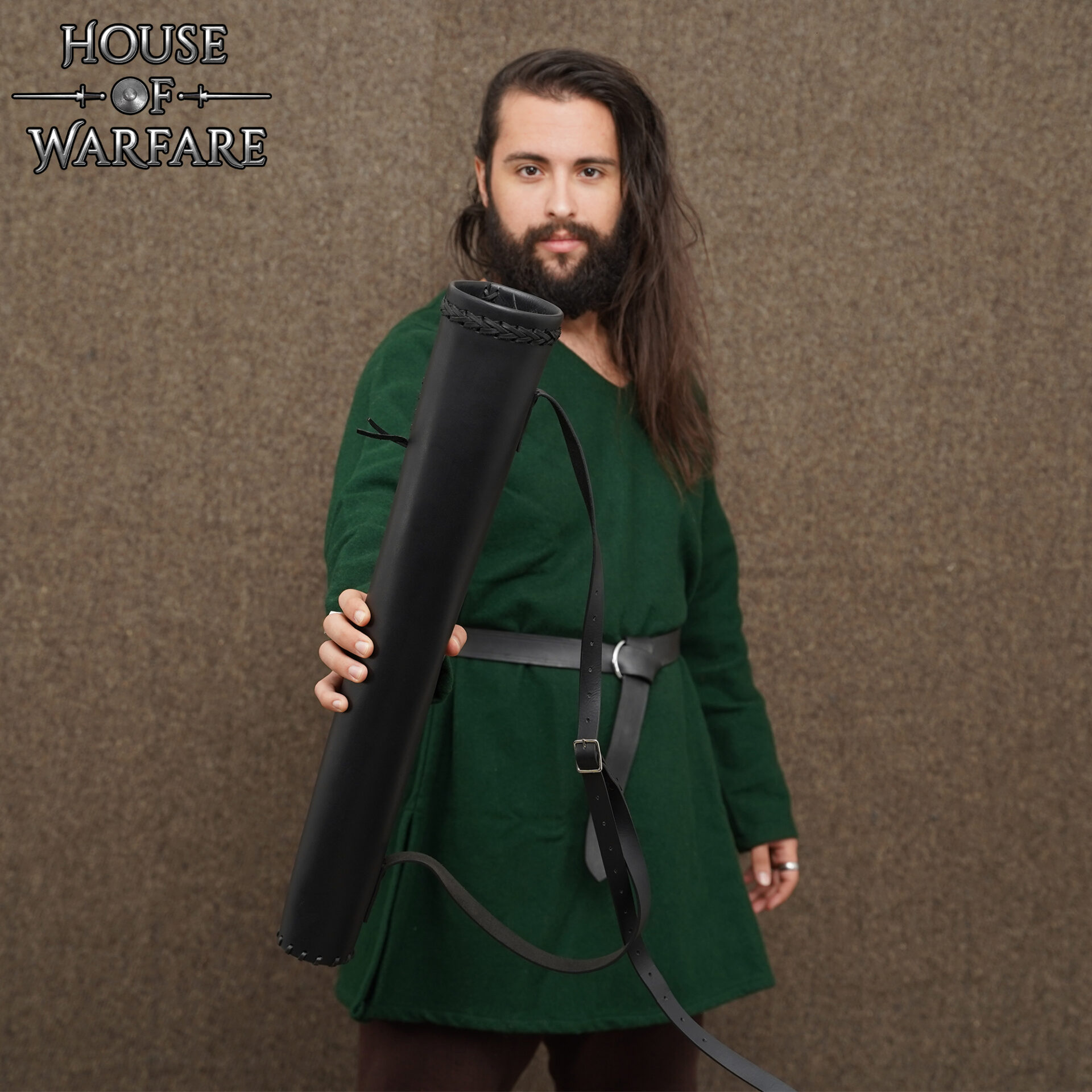 Medieval Leather Back Quiver-701303BK Medieval Leather Back Quiver