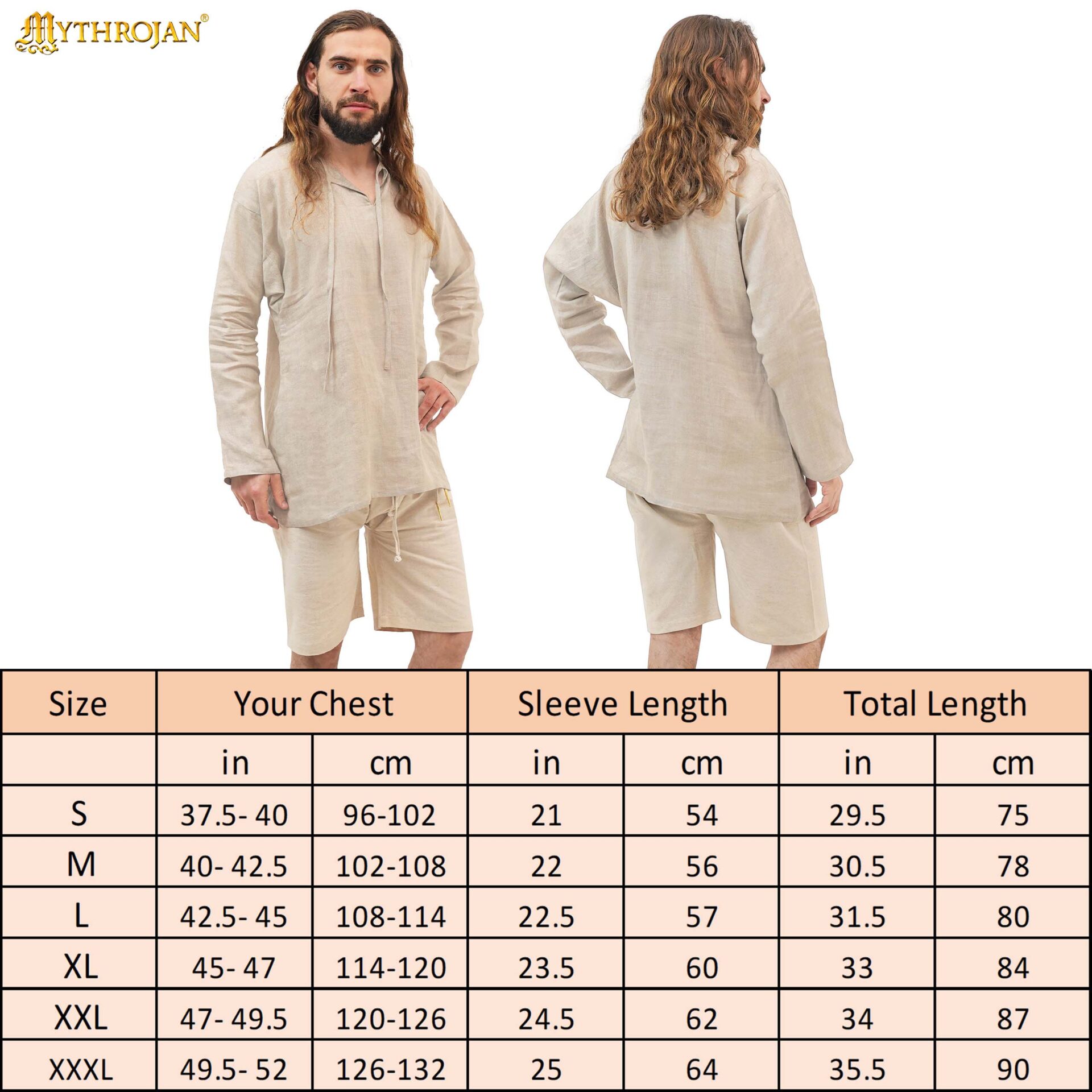 Medieval Linen Shirt Authentic A-Cut Undershirt - 3001114LCN 2 Medieval Linen Shirt