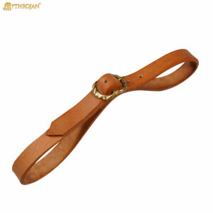 Leather tankard strap with brass buckle