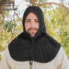 14th Century Medieval Padded Arming Collar with Cap-700956BK Canvas Padded Arming Cap