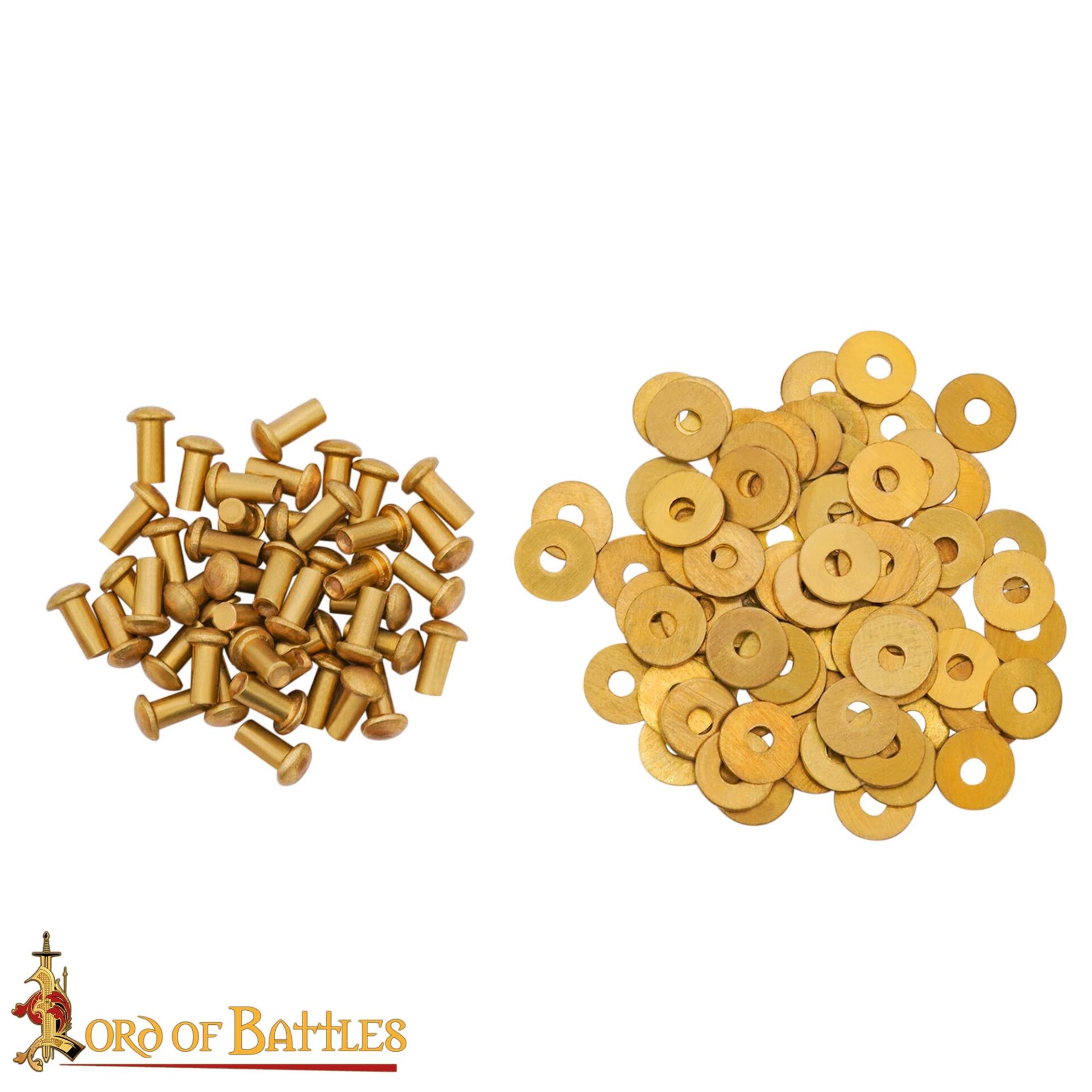 Brass Washers with Round rivets-26282W-50Pcs 3 Rivets