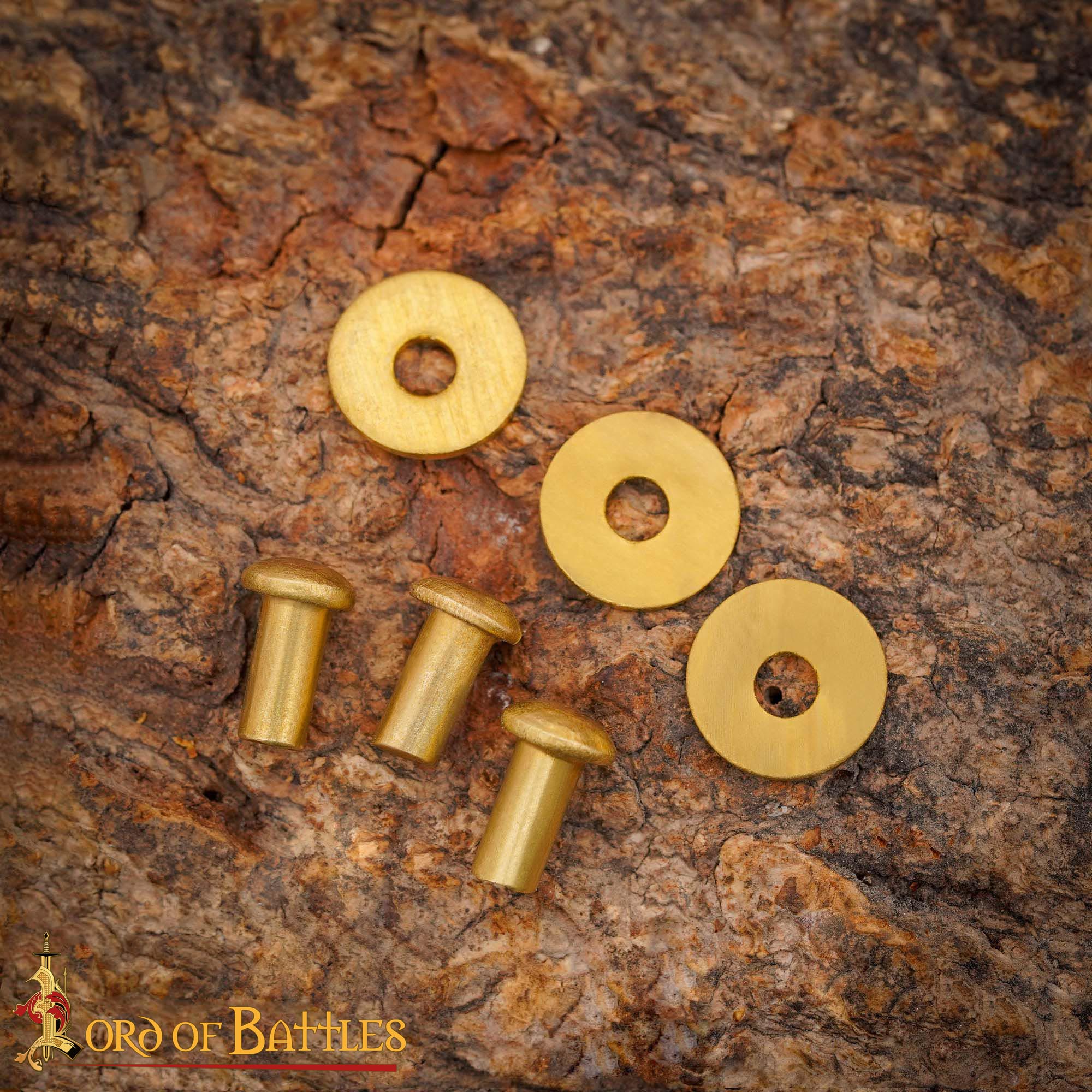 Brass Washers with Round rivets-26282W-50Pcs 4 Rivets