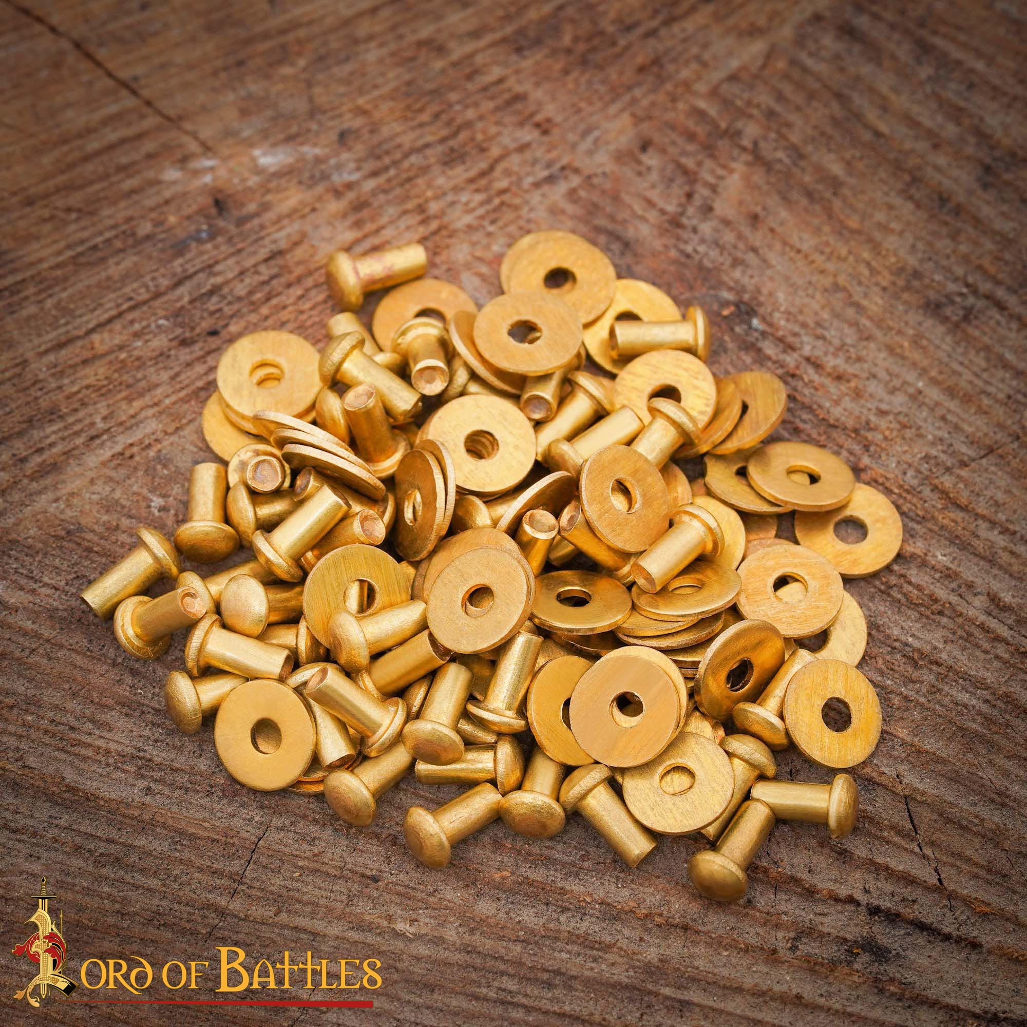 Brass Washers with Round rivets-26282W-50Pcs 5 Rivets