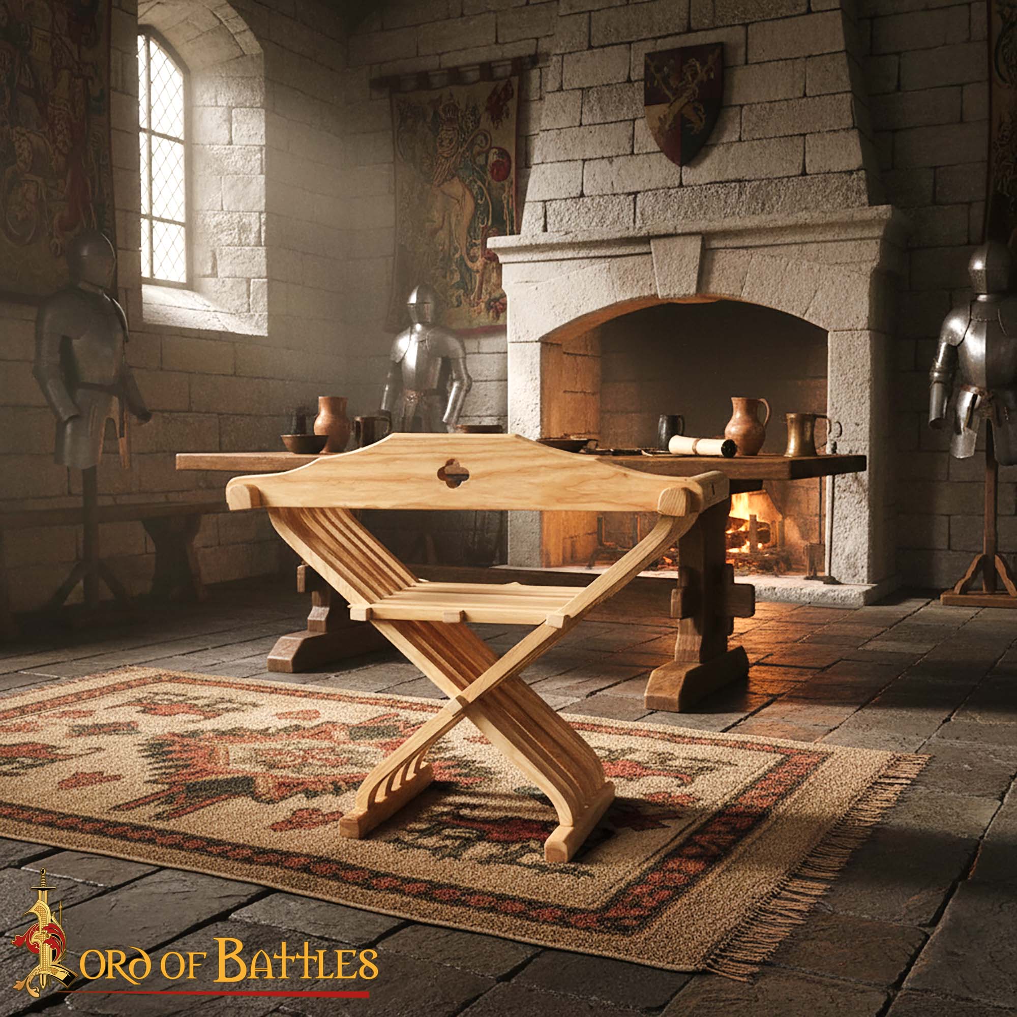 Medieval Wooden Chair- 26695-Ash 5 Medieval Wooden Chair