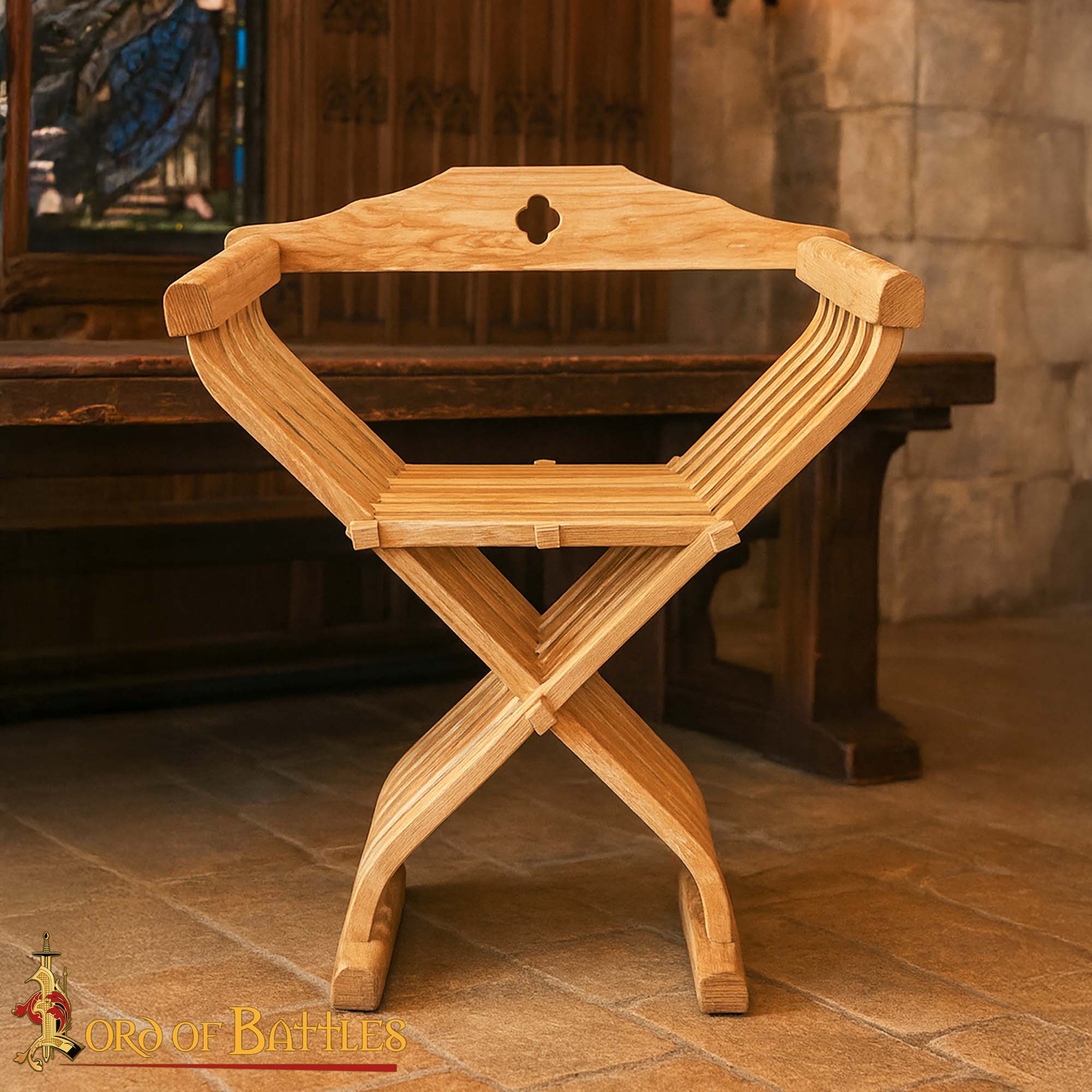 Medieval Wooden Chair- 26695-Ash 6 Medieval Wooden Chair
