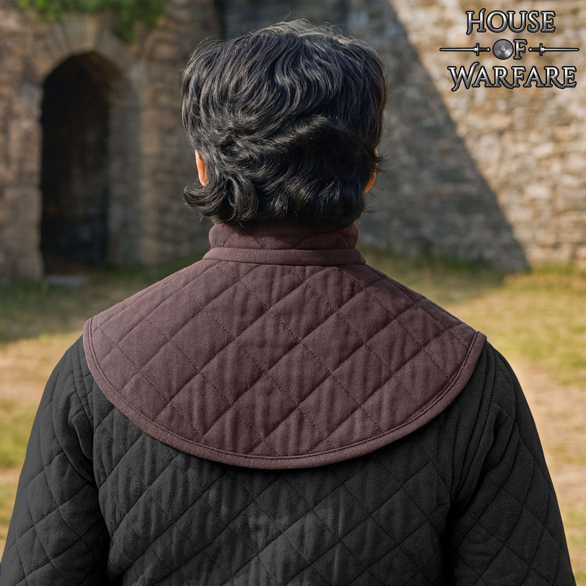 Medieval quilted gambeson padded collar-700915BR 4 Arming Collar