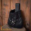 Handcrafted Leather Drawstring Belt Pouch - 60101 4 Genuine Leather Pirate Belt Bag