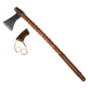 Viking Warrior Axe – Carbon Steel Blade with Leather Wrap