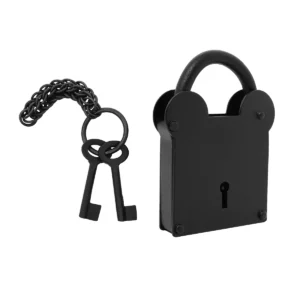 Treasurer Iron Padlock with Chainmail Keychain and Paired Keys