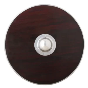 Handcrafted Viking Shield – Wooden Shield with Steel Boss for Reenactments