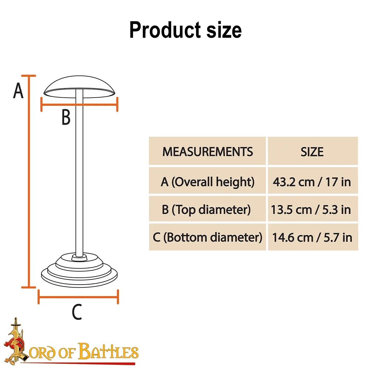 Iron Helmet Stand – 17 inch Black Finish | Heavy-Duty Display for Medieval, Viking and Fantasy Helmets Iron Helmet Stand – 17 inch Black Finish | Heavy-Duty Display for Medieval, Viking and Fantasy Helmets - Image 3