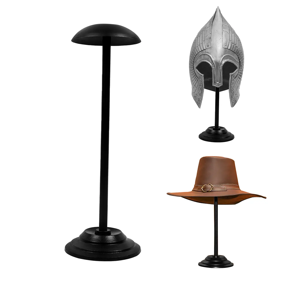 Iron Helmet Stand – 17 inch Black Finish | Heavy-Duty Display for Medieval, Viking and Fantasy Helmets Iron Helmet Stand – 17 inch Black Finish | Heavy-Duty Display for Medieval, Viking and Fantasy Helmets - Image 9