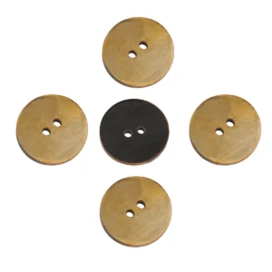 Ethically Sourced Buffalo Horn Buttons Set of 5