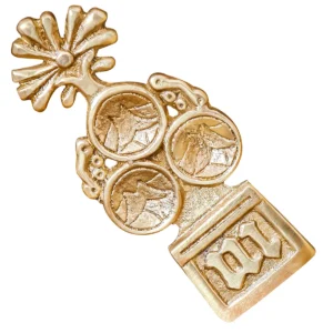 Medieval Trefoil Pure Solid Brass Belt End Chape Fully Functional Accessory