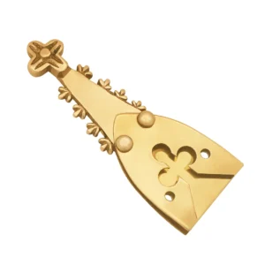 Renaissance Brass Belt Chape with Trefoil Motif – Medieval Belt End Fitting