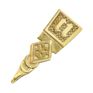 Intricate Medieval Pure Solid Brass Belt End Chape Functional Accessory