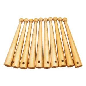 Medieval Pure Solid Brass Aiglets with Rounded Tips, Set of 10, 3.8cm