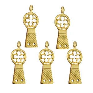 Quatrefoil Pure Solid Brass Belt End Chape Set of 5