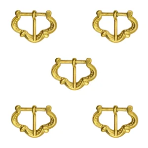 Medieval Small Pure Brass Belt Buckle Functional Set of 5