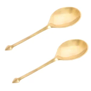 Roman Spoon Pure Solid Brass Functional Cutlery Set of Two Pieces
