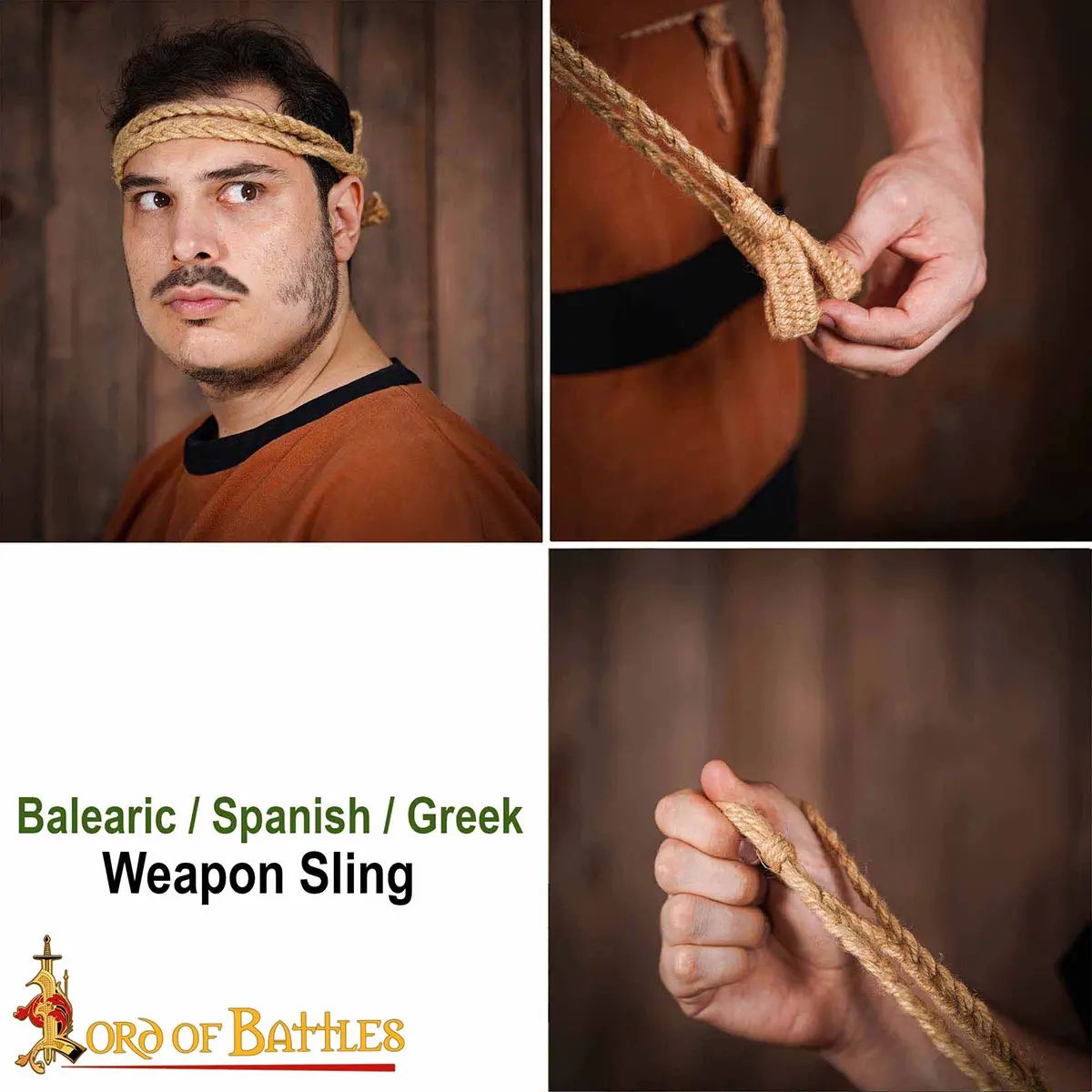 Roman Sling - Hand Braided Jute Historical Slingshot Roman Sling - Hand Braided Jute Historical Slingshot - Image 8