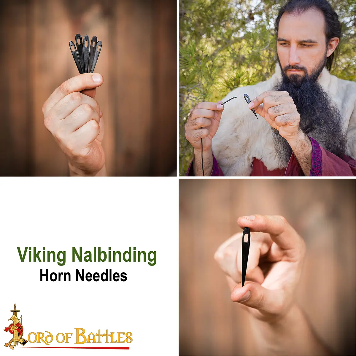 Viking Nalbinding Horn Needles Set of 5 Genuine Horn Accessory - Image 7