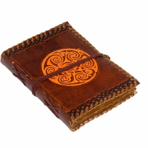Handmade Journal with Celtic Spiral Design Real Leather Diary