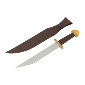 Viking Seax Dagger with Leather Scabbard
