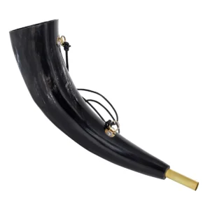 Viking Blowing Horn – Ethically Sourced Ox Horn with Brass Mouthpiece
